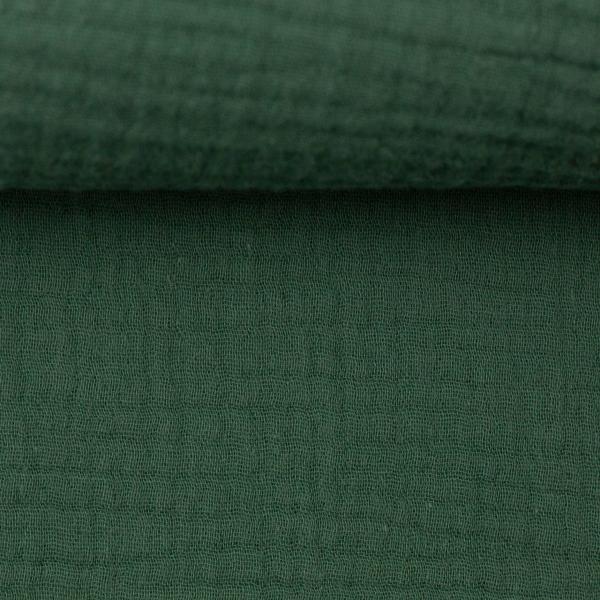 Musselin - Double Gauze -  Jenke Uni Smaragd by Swafing